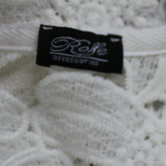 Roffe Accessories  Open Weave Eyelet Kimono Lace  White Large/XL - Picture 6 of 9